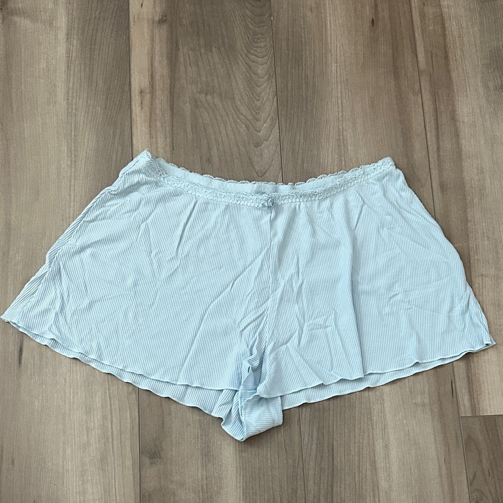 SKIMS Light Blue Women's Ribbed Lounge Shorts